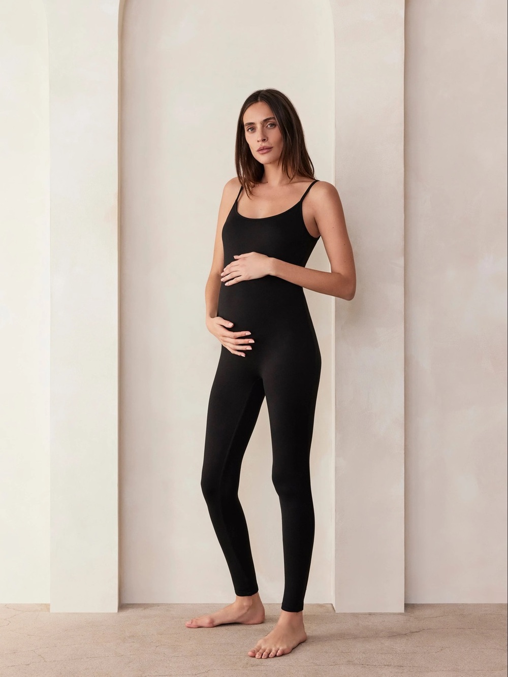 Maternity Black Scoop-Neck Jumpsuit